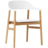Normann Copenhagen Herit Armchair Oak Stoel Spectrum Leer Wit