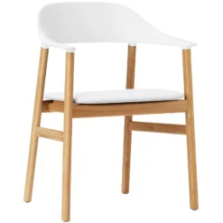 Normann Copenhagen Herit Armchair Oak Stoel Spectrum Leer Wit