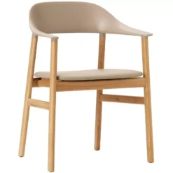 Normann Copenhagen Herit Armchair Oak Stoel Spectrum Leer Zand