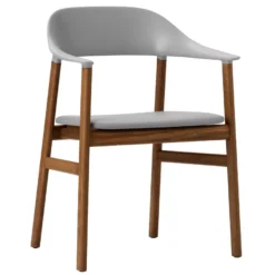 Normann Copenhagen Herit Armchair Smoked Oak Stoel Spectrum Leer Grijs