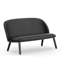 Normann Copenhagen Ace Bank Ultra Leer Black, Zwart Eiken Onderstel