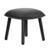 Normann Copenhagen Ace Voetenbank Ultra Leer Zwart, Zwart Eiken Onderstel