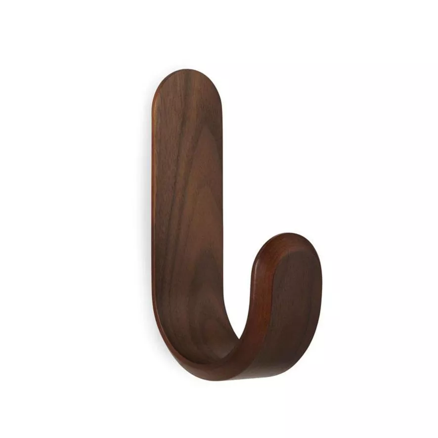 Normann Copenhagen Curve Hook Haak Walnut 2 Normann Copenhagen Curve Hook Haak Walnut - Afbeelding 2