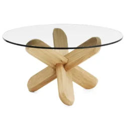 Normann Copenhagen Ding Bijzettafel 75 Transparant/eiken