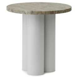 Normann Copenhagen Dit Bijzettafel Light Green Travertine Silver