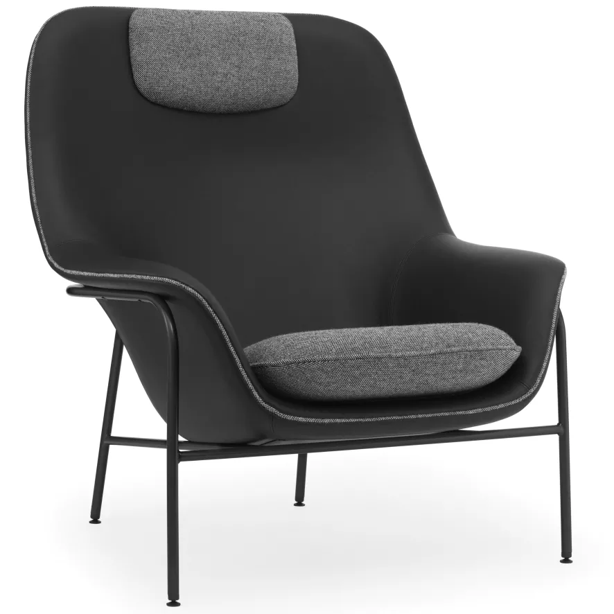 Normann Copenhagen Drape High Fauteuil Stalen Onderstel Hallingdal 4 Normann Copenhagen Drape High Fauteuil Stalen Onderstel Hallingdal - Afbeelding 4