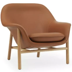 Normann Copenhagen Drape Low Fauteuil Eiken Onderstel Ultra Leather