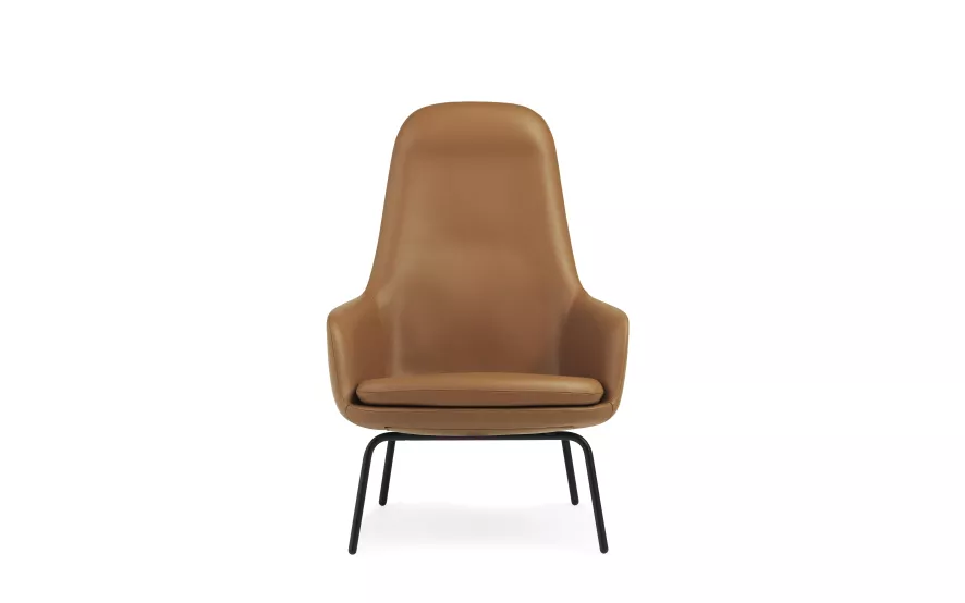 Normann Copenhagen Era High Fauteuil Stalen Onderstel Ultra Leather Black 12 Normann Copenhagen Era High Fauteuil Stalen Onderstel Ultra Leather Black - Afbeelding 12