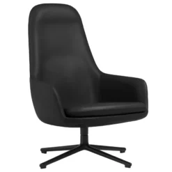 Normann Copenhagen Era High Fauteuil Zwart Swivel Ultra Leather Black