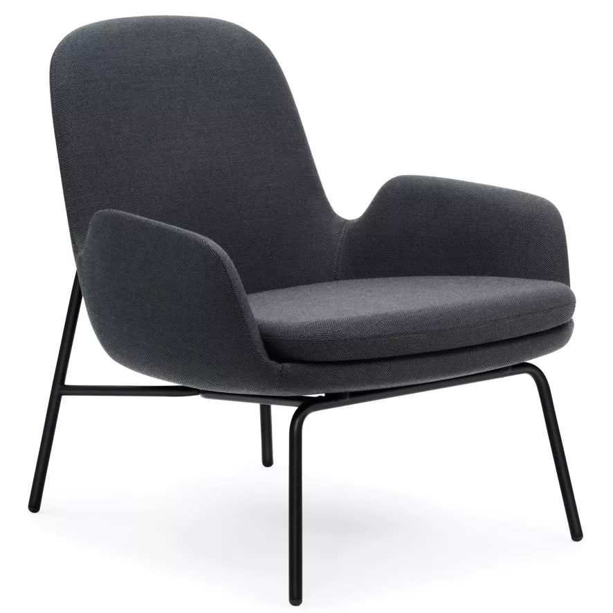 Normann Copenhagen Era Low Fauteuil Zwart Staal Synergy Grey 2 Normann Copenhagen Era Low Fauteuil Zwart Staal Synergy Grey - Afbeelding 2