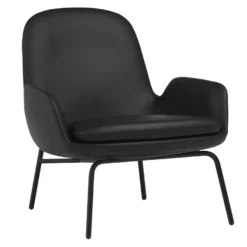 Normann Copenhagen Era Low Fauteuil Zwart Staal Ultra Leather Black