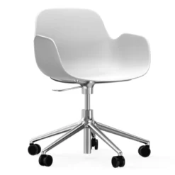 Normann Copenhagen Form Armchair Bureaustoel Met Aluminium Onderstel, Wit