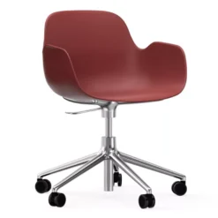 Normann Copenhagen Form Armchair Bureaustoel Met Aluminium Onderstel, Rood