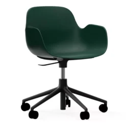 Normann Copenhagen Form Armchair Bureaustoel Met Zwart Onderstel, Groen