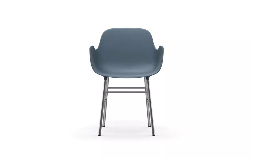 Normann Copenhagen Form Armchair Stoel Met Verchroomd Onderstel Blauw 2 Normann Copenhagen Form Armchair Stoel Met Verchroomd Onderstel Blauw - Afbeelding 2