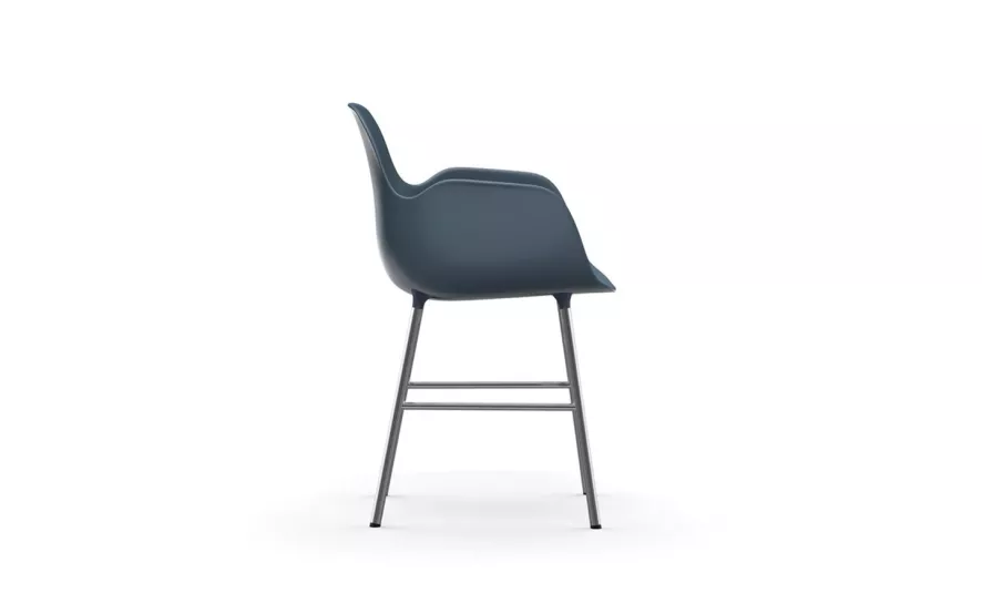 Normann Copenhagen Form Armchair Stoel Met Verchroomd Onderstel Blauw 3 Normann Copenhagen Form Armchair Stoel Met Verchroomd Onderstel Blauw - Afbeelding 3