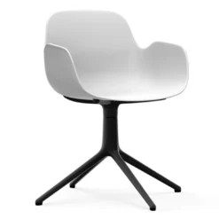 Normann Copenhagen Form Armchair Swivel Stoel Met Zwart Onderstel, Wit