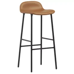 Normann Copenhagen Form Barkruk 75 Gestoffeerd Staal Ultra Leather Burgendy