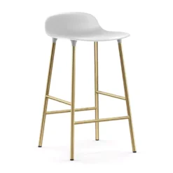 Normann Copenhagen Form Barstool Barkruk 65cm Met Messing Onderstel Wit