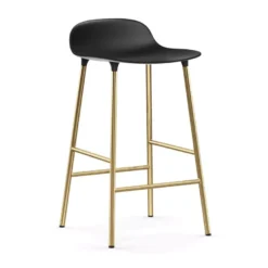 Normann Copenhagen Form Barstool Barkruk 65cm Met Messing Onderstel Zwart