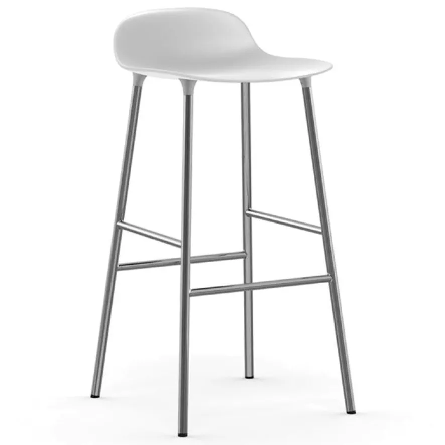 Normann Copenhagen Form Barstool Barkruk 65cm Met Verchroomd Onderstel Blauw 2 Normann Copenhagen Form Barstool Barkruk 65cm Met Verchroomd Onderstel Blauw - Afbeelding 2