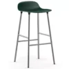 Normann Copenhagen Form Barstool Barkruk 75cm Met Verchroomd Onderstel Groen