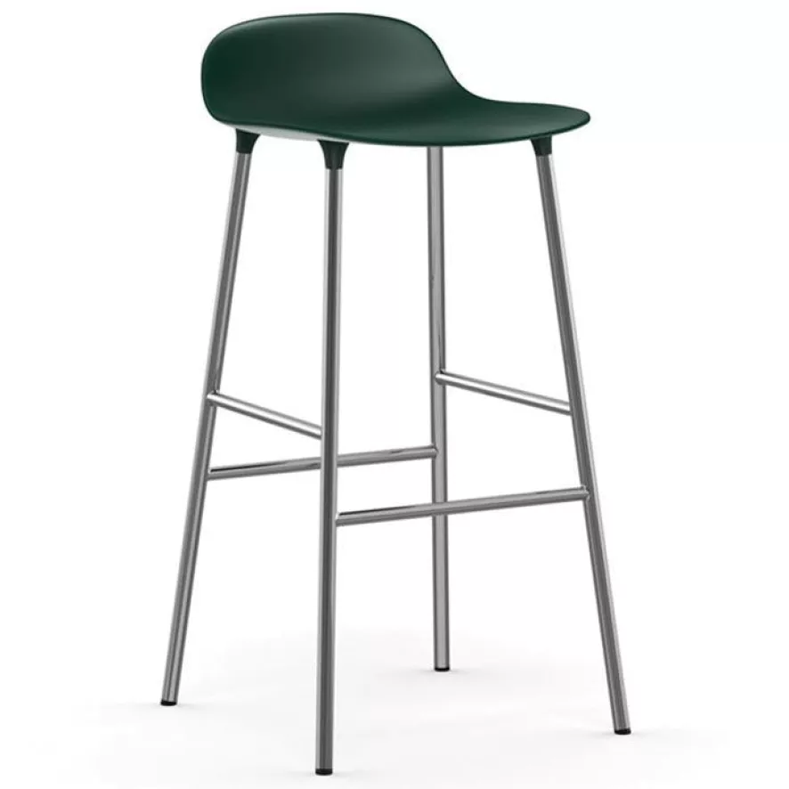 Normann Copenhagen Form Barstool Barkruk 75cm Met Verchroomd Onderstel Groen 1 Normann Copenhagen Form Barstool Barkruk 75cm Met Verchroomd Onderstel Groen