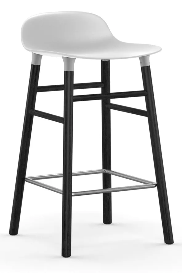 Normann Copenhagen Form Barstool Barkruk 65cm Met Zwart Onderstel Wit 1 Normann Copenhagen Form Barstool Barkruk 65cm Met Zwart Onderstel Wit