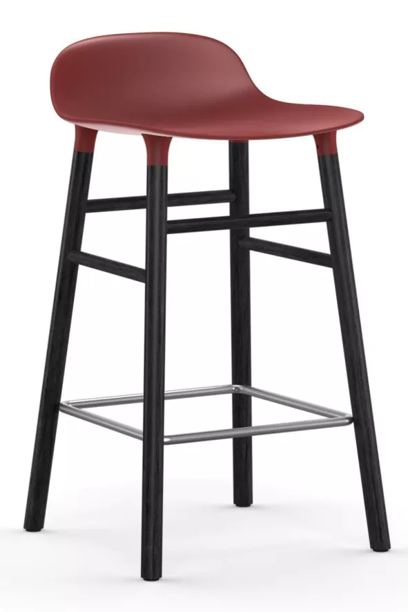 Normann Copenhagen Form Barstool Barkruk 65cm Met Zwart Onderstel Rood 1 Normann Copenhagen Form Barstool Barkruk 65cm Met Zwart Onderstel Rood