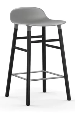 Normann Copenhagen Form Barstool Barkruk 65cm Met Zwart Onderstel Grijs