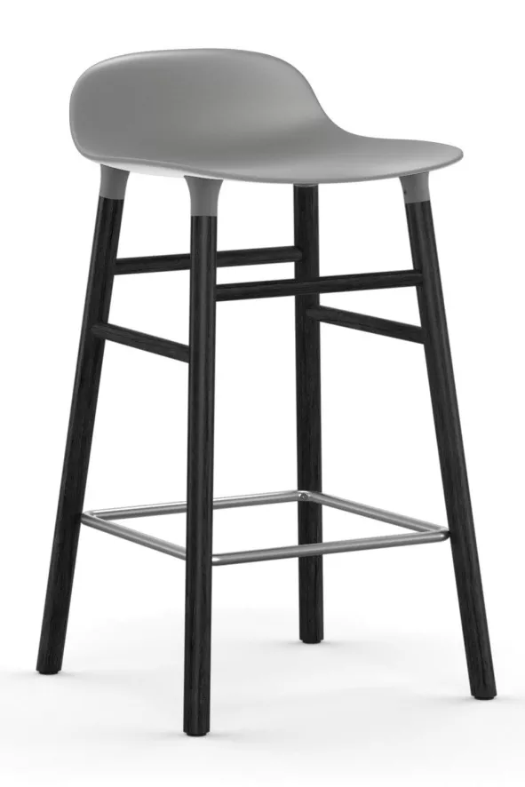 Normann Copenhagen Form Barstool Barkruk 65cm Met Zwart Onderstel Grijs 1 Normann Copenhagen Form Barstool Barkruk 65cm Met Zwart Onderstel Grijs