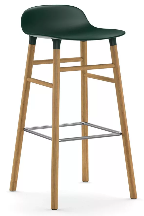 Normann Copenhagen Form Barstool Barkruk 75cm Met Eiken Onderstel Groen 1 Normann Copenhagen Form Barstool Barkruk 75cm Met Eiken Onderstel Groen