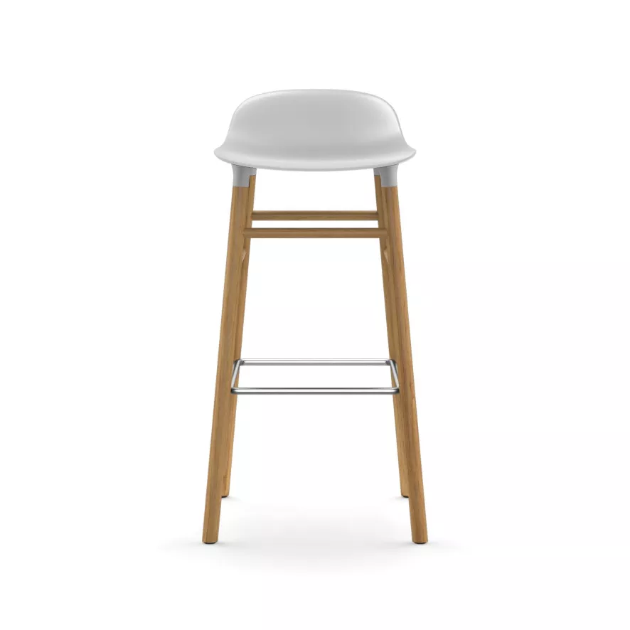Normann Copenhagen Form Barstool Barkruk 75cm Met Eiken Onderstel Zwart 2 Normann Copenhagen Form Barstool Barkruk 75cm Met Eiken Onderstel Zwart - Afbeelding 2