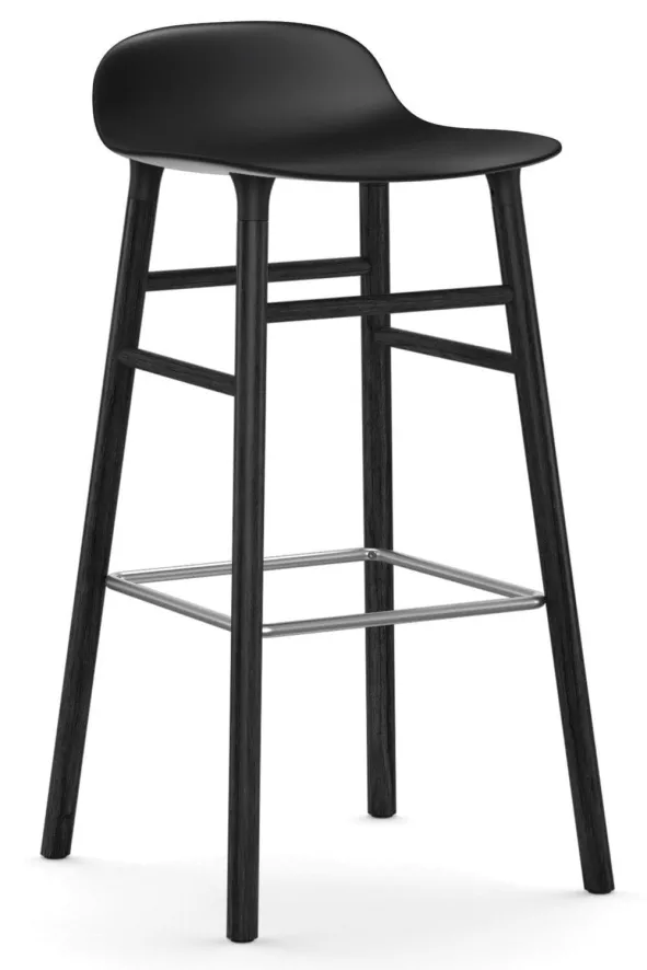 Normann Copenhagen Form Barstool Barkruk 75cm Met Zwart Onderstel Zwart 1 Normann Copenhagen Form Barstool Barkruk 75cm Met Zwart Onderstel Zwart