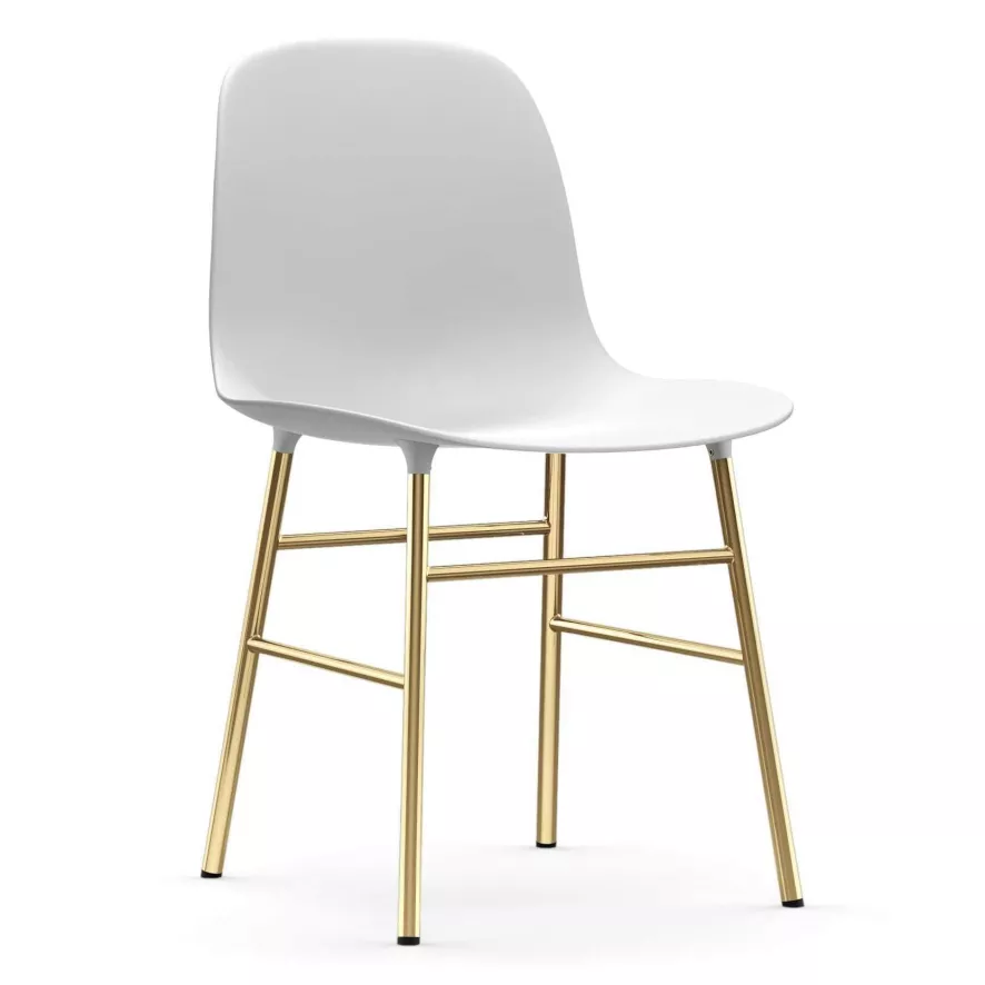 Normann Copenhagen Form Chair Stoel Met Messing Onderstel Grijs 3 Normann Copenhagen Form Chair Stoel Met Messing Onderstel Grijs - Afbeelding 3
