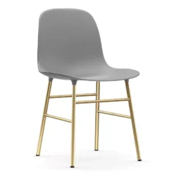 Normann Copenhagen Form Chair Stoel Met Messing Onderstel Grijs