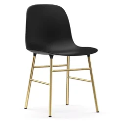Normann Copenhagen Form Chair Stoel Met Messing Onderstel Zwart