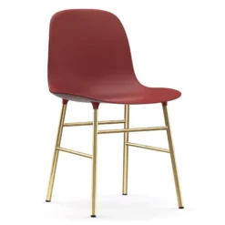 Normann Copenhagen Form Chair Stoel Met Messing Onderstel Rood