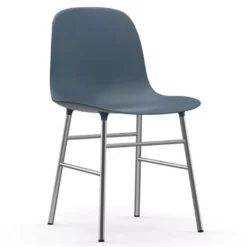 Normann Copenhagen Form Chair Stoel Met Verchroomd Onderstel Blauw