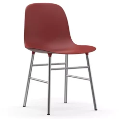 Normann Copenhagen Form Chair Stoel Met Verchroomd Onderstel Rood