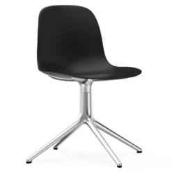 Normann Copenhagen Form Chair Swivel Stoel Met Aluminium Onderstel, Zwart