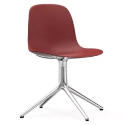 Normann Copenhagen Form Chair Swivel Stoel Met Aluminium Onderstel, Rood