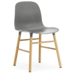 Normann Copenhagen Form Chair Stoel Met Eiken Onderstel, Grijs