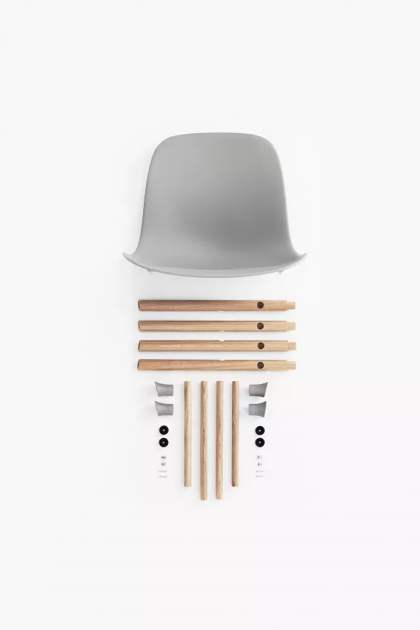 Normann Copenhagen Form Chair Stoel Met Eiken Onderstel, Grijs 7 Normann Copenhagen Form Chair Stoel Met Eiken Onderstel, Grijs - Afbeelding 7