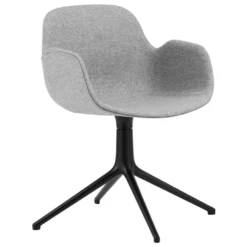 Normann Copenhagen Form Swivel Armchair Stoel Stof. Zwart Synergy Grey