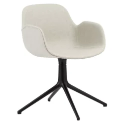 Normann Copenhagen Form Swivel Armchair Stoel Stof. Zwart Main Line Flax White
