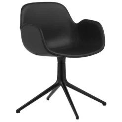 Normann Copenhagen Form Swivel Armchair Stoel Stof. Zwart Ultra Leather Black