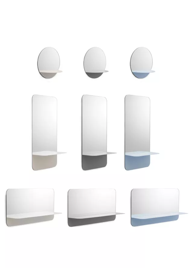 Normann Copenhagen Horizon Horizontal Spiegel Met Plankje Wit 2 Normann Copenhagen Horizon Horizontal Spiegel Met Plankje Wit - Afbeelding 2