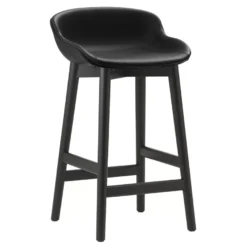 Normann Copenhagen Hyg Gestoffeerde Barkruk 65 Zwart Eiken Ultra Leather Black