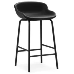 Normann Copenhagen Hyg Gestoffeerde Barkruk 65cm Staal Ultra Leather Black